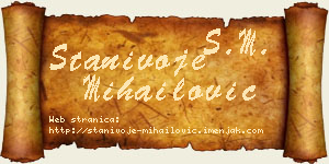 Stanivoje Mihailović vizit kartica